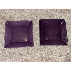 Corsica Home Purple Square Plates Hand Crafted / Painted